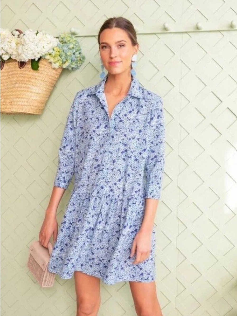 Tuckernuck Hydrangea Hayes Flower Shirt Dress